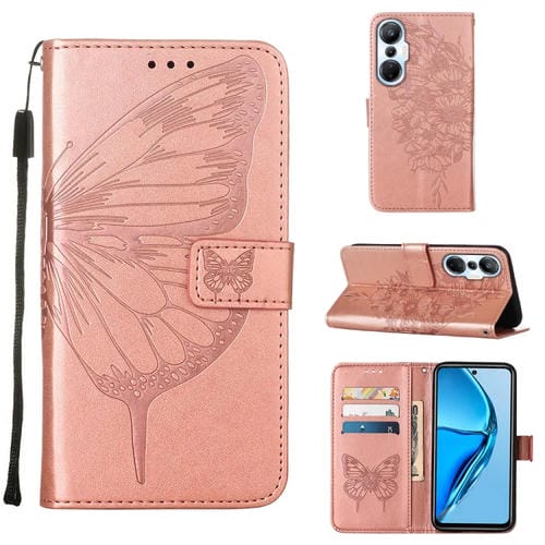 Estuche para Teléfono Infinix Hot 20S / 20 Pro X6827 Cuero con Tapa de Mariposa (Oro Rosa)