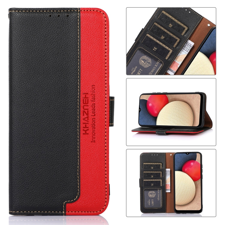 Funda para OnePlus 11 Khazneh Cuero con Textura Litchi y Protección RFID (Negro)