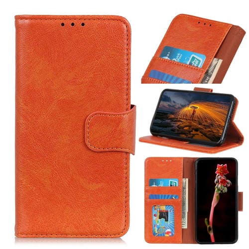 Funda de Cuero Nappa Texture Flip para Motorola Moto E13 4G (Naranja)