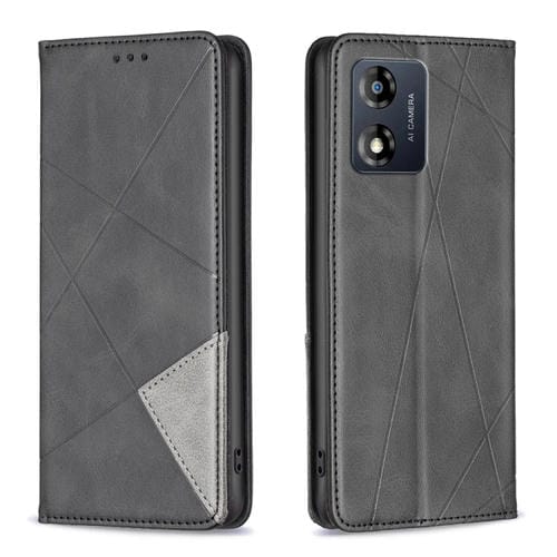 Funda para Motorola Moto E13 4G Prismatic Invisible Magnética de Cuero (Gris)
