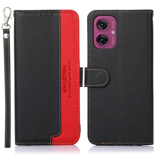 Funda de Cuero Khazneh Rfid para Motorola Moto G55 5G (Negra)