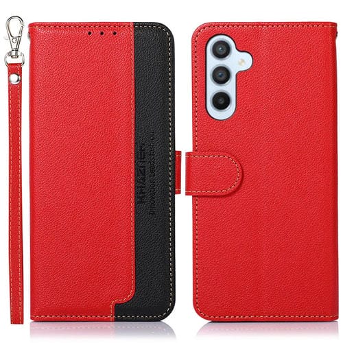 Funda para Teléfono Samsung Galaxy A35 5G Khazneh Litchi Texture Rfid Cuero (Rojo)