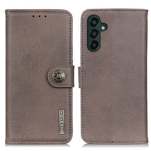 Funda para Teléfono Samsung Galaxy A55 5G Khazneh Cuero con Tapa Horizontal Textura Piel de Vaca (Caqui)
