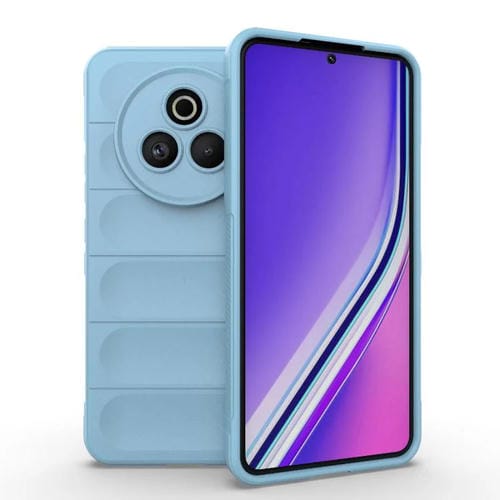 Funda de TPU y Franela con Protección Mágica Global para Realme P3 Pro 5G (Azul Claro)