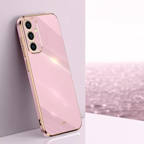 Estuche para Samsung Galaxy A35 5G Xinli TPU Electrochapado Borde Recto 6D (Púrpura Cereza)
