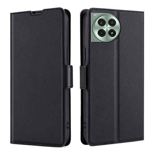 Funda de Cuero con Tapa Horizontal y Hebilla Lateral Ultrafina para OnePlus Ace 3 Pro 5G (Negra)