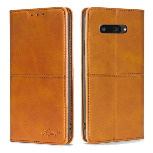 Funda de Cuero Magnética Textura de Vaca para Kyocera Digno Sx4 5G (Marrón Claro)