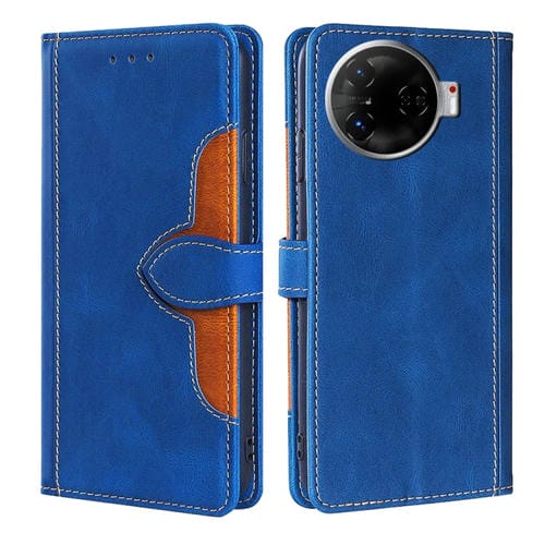 Funda de Cuero para Tecno Camon 30 Pro 5G con Hebilla Magnética y Tacto Agradable (Azul)