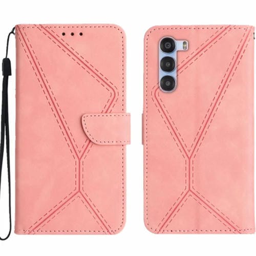 Funda de Cuero con Relieve y Costuras para ZTE Nubia S 5G A403Zt (Rosa)
