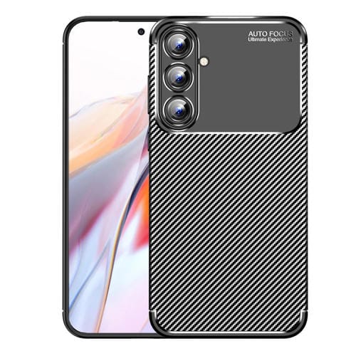 Funda de Teléfono Samsung Galaxy A55 TPU a Prueba de Golpes con Textura de Fibra de Carbono (Negro)