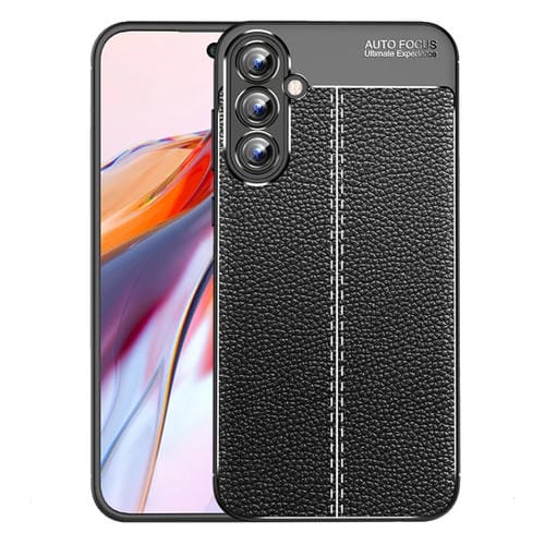 Funda para Teléfono Samsung Galaxy A55 Litchi Texture TPU a Prueba de Golpes (Negro)