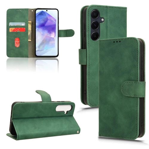 Funda para Samsung Galaxy A35 5G Skin Feel Cuero con Tapa Magnética (Verde)