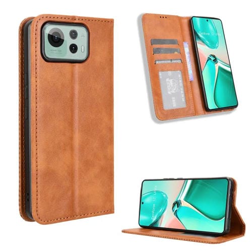 Funda de Cuero Asus Zenfone 12 Ultra con Textura Retro y Hebilla Magnética (Marrón)