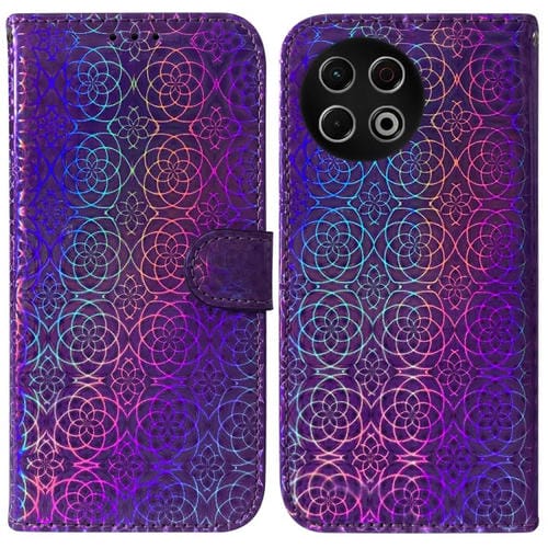 Funda de cuero con hebilla magnética para Tecno Spark 30 Pro (morada)