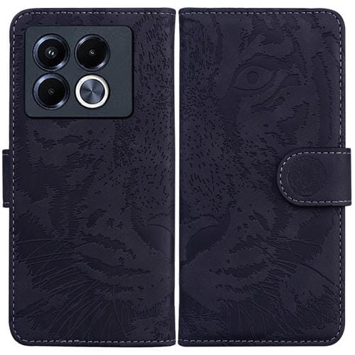 Funda de Cuero con Tapa y Estampado de Tigre para Infinix Note 40 5G (Negra)