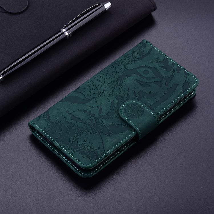 Funda de cuero con tapa y estampado de tigre para Infinix Zero 40 4G/5G (verde)