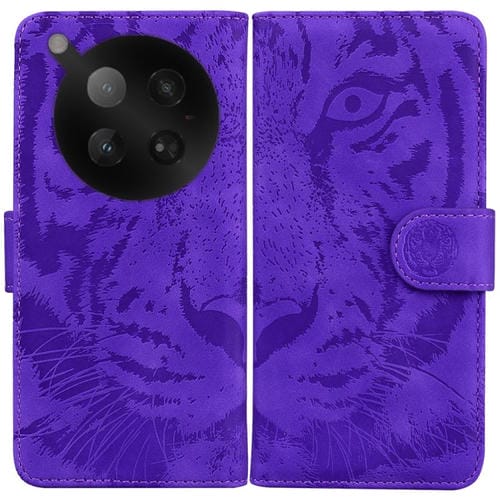 Funda de cuero con tapa y estampado de tigre para Infinix Zero 40 4G/5G (morado)