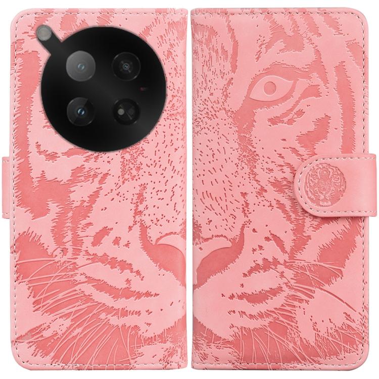 Funda de cuero con tapa y estampado de tigre para Infinix Zero 40 4G/5G (rosa)