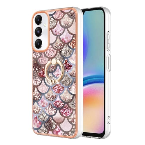 Estuche para Teléfono Samsung Galaxy A05S Imd TPU con Galvanoplastia y Anillo (Escamas Rosadas)