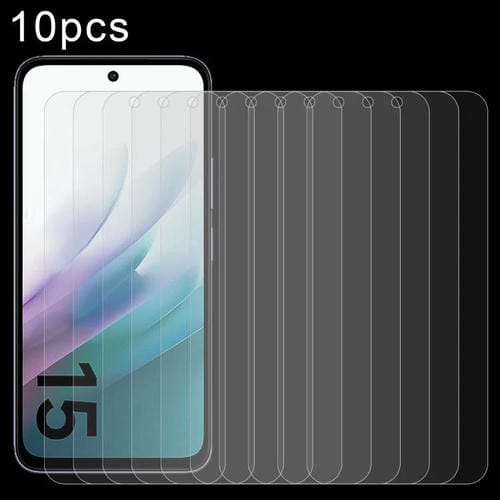 Para Redmi 15 4G 10 piezas de película de vidrio templado de 0,26 mm 9H 2.5D