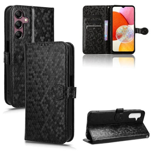 Funda de Cuero Samsung Galaxy A15 Textura Punto de Panal (Negro)