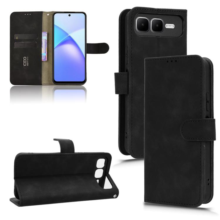 Funda de cuero con tapa magnética para Infinix Smart 10 Plus 4G (negro)