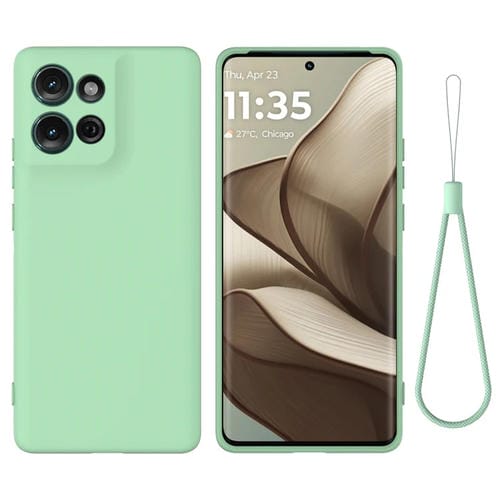 Funda de Silicona Líquida para Motorola Moto G75 a Prueba de Golpes (Verde)