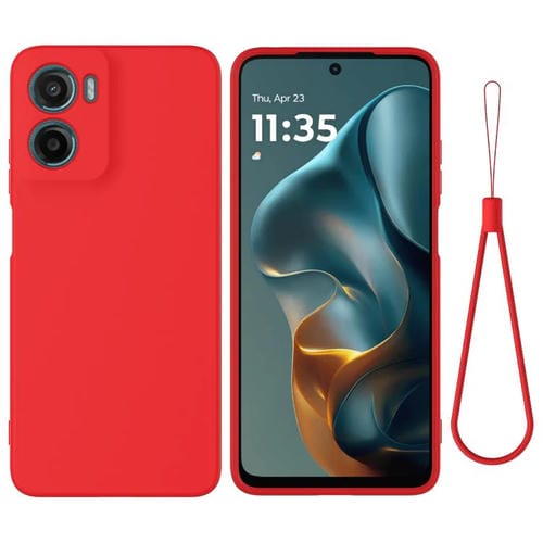 Funda Silicona Líquida Motorola Moto G05/E15 a Prueba de Golpes (Rojo)