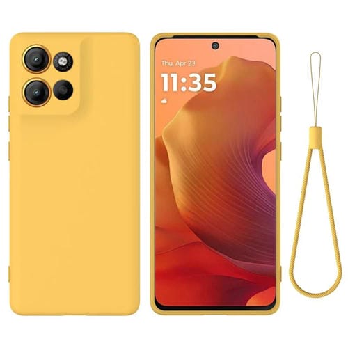 Funda de Silicona Líquida para Motorola Moto G15 Power a Prueba de Golpes (Amarillo)