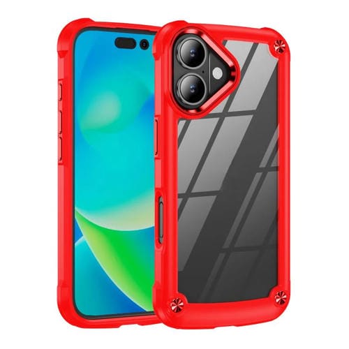 Funda protectora de lente de TPU + PC para iPhone 17 (roja)