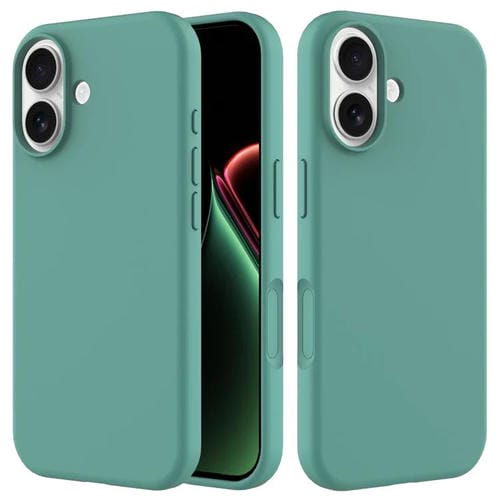 Funda de silicona de color sólido para iPhone 17 (verde aguja de pino)