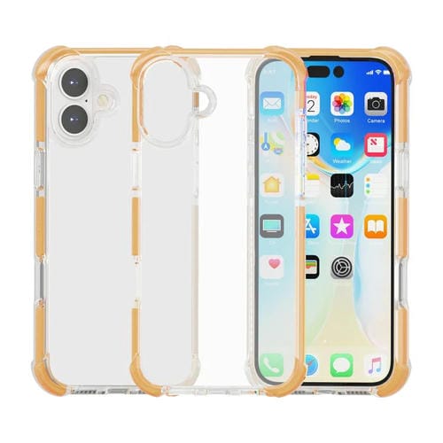 Funda híbrida de acrílico TPU a prueba de golpes con cuatro esquinas para iPhone 17 (dorada)