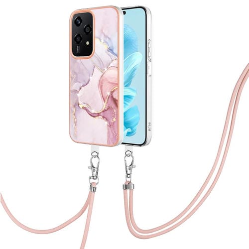 Estuche para Teléfono Honor 200 Lite con Imd Doble Cara, Galvanoplastia Global y Cordón (Oro Rosa)