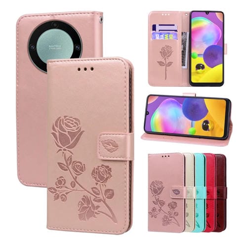 Funda para Teléfono Samsung Galaxy A24 Cuero Pu con Tapa en Relieve (Oro Rosa)