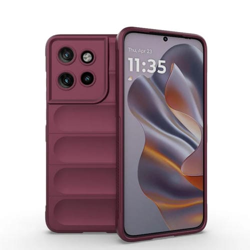 Funda TPU + Franela con Protección Mágica para Motorola Edge 50 Neo (Rojo Vino)