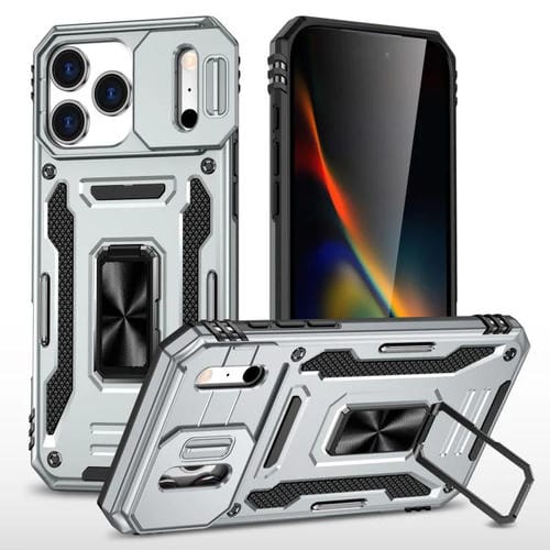 Funda protectora de PC + TPU para cámara de iPhone 17 Pro (gris)
