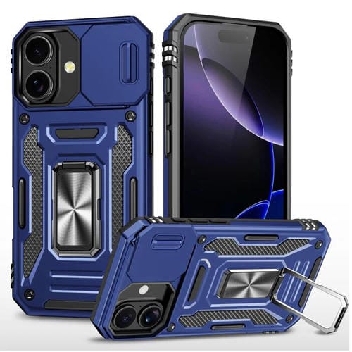 Funda protectora de PC + TPU para cámara de iPhone 17 (azul marino)