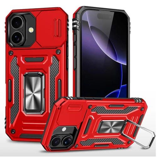 Funda protectora de PC + TPU para cámara de iPhone 17 (roja)