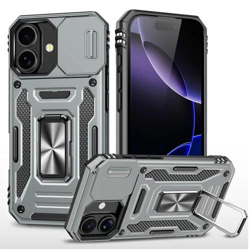 Funda protectora de PC + TPU para cámara de iPhone 17 (gris)