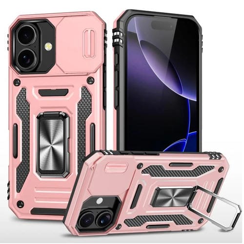 Funda protectora de PC + TPU para cámara de iPhone 17 (oro rosa)