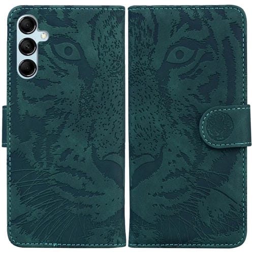 Funda de Teléfono Samsung Galaxy A15 Cuero con Tapa Patrón Relieve Tigre (Verde)