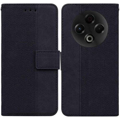 Funda de cuero con relieve geométrico para Tecno Spark 30 4G (negra)