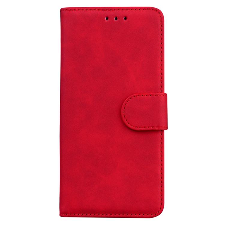 Funda de cuero con tapa para Infinix Hot 50 Pro+ 4G, color puro y tacto suave (roja)