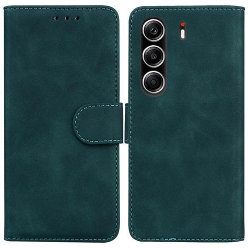 Funda de piel con tapa de color puro para Tecno Camon 40 Pro 4G (verde)