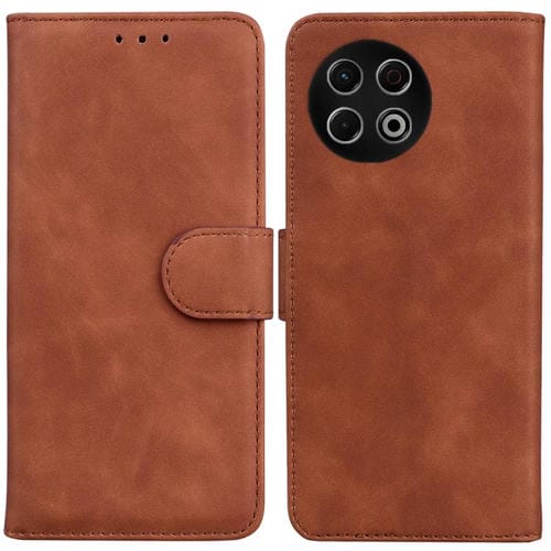 Funda de cuero con tapa para Tecno Spark 30 Pro, color puro y tacto suave (marrón)