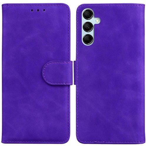 Funda de Cuero para Samsung Galaxy A15 Skin Feel Pure Color con Tapa (Púrpura)