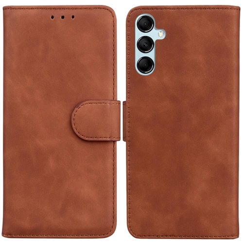 Funda para Samsung Galaxy A15 Skin Feel Pure Color de Cuero con Tapa (Marrón)