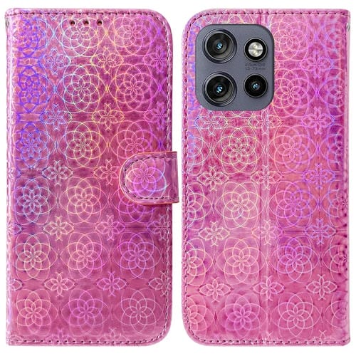 Funda de Cuero con Hebilla Magnética para Motorola Edge 50 Neo 5G (Rosa)