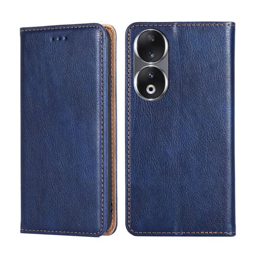 Estuche para Honor 90 5G de Cuero Magnético con Aceite Brillante (Azul)