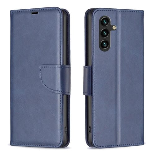 Funda para Teléfono Samsung Galaxy A35 Cuero con Tapa Textura Piel de Cordero (Azul)
